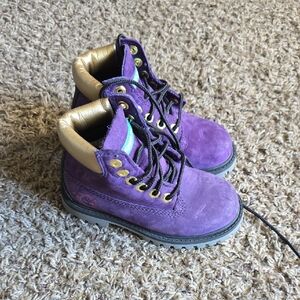 Timberland Kids Boots in Purple and Gold